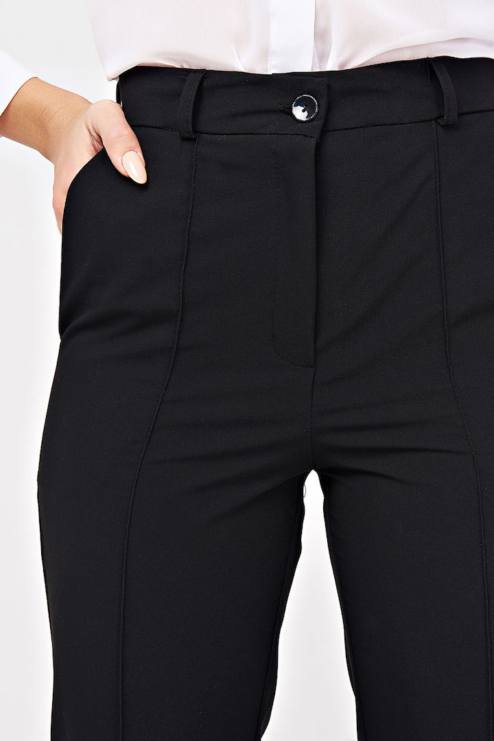 Фото товара 16073, женские черные брюки прямого кроя